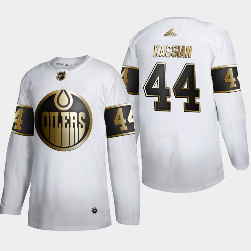 Cheap Edmonton Oilers 44 Zack Kassian Men Adidas White Golden Edition Limited Stitched NHL Jersey